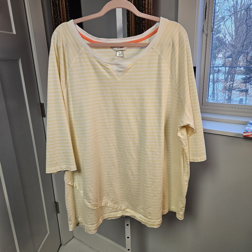 Cj Banks yellow striped with white top size 3x